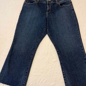 Talbots brand cropped length jeans ragged hem